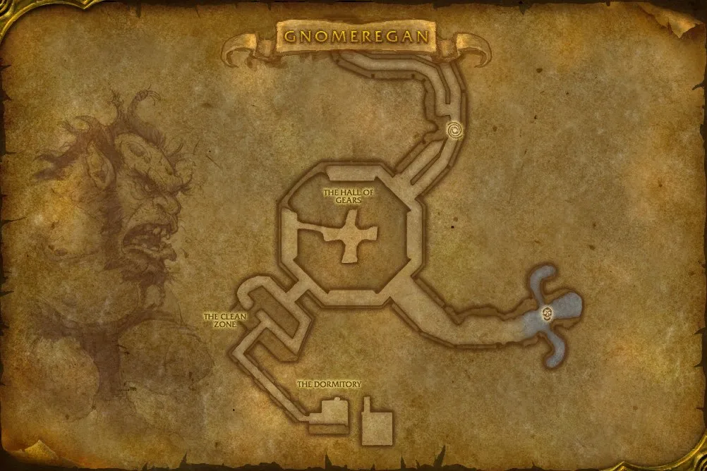 Gnomeregan in-game map: The Hall of Gears