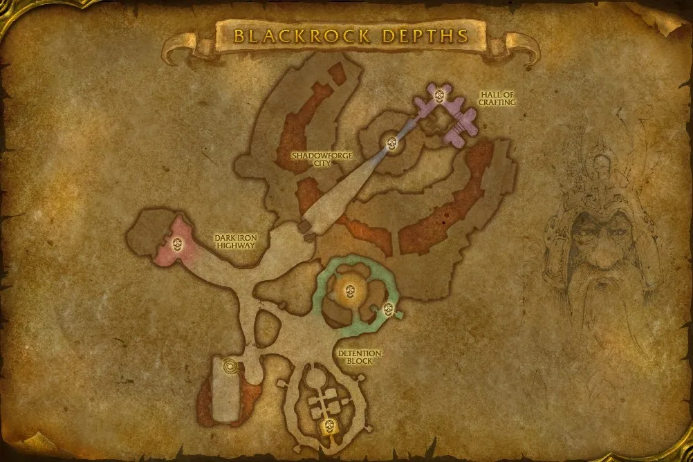 Blackrock Depths in-game map: Detention Block