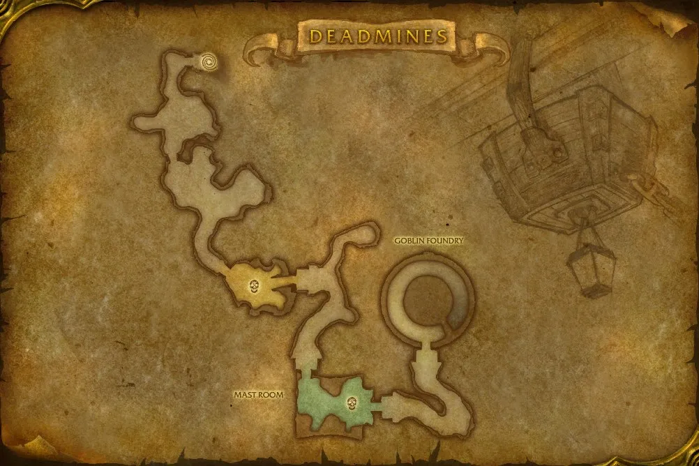 The Deadmines in-game map: The Deadmines