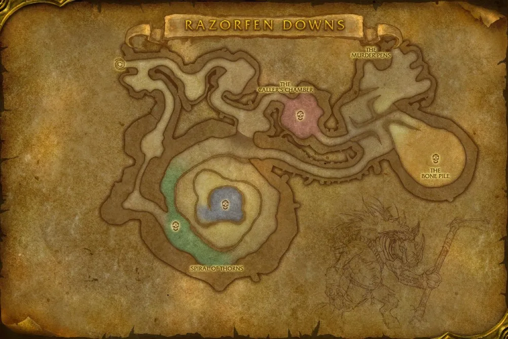 Razorfen Downs in-game map: Razorfen Downs