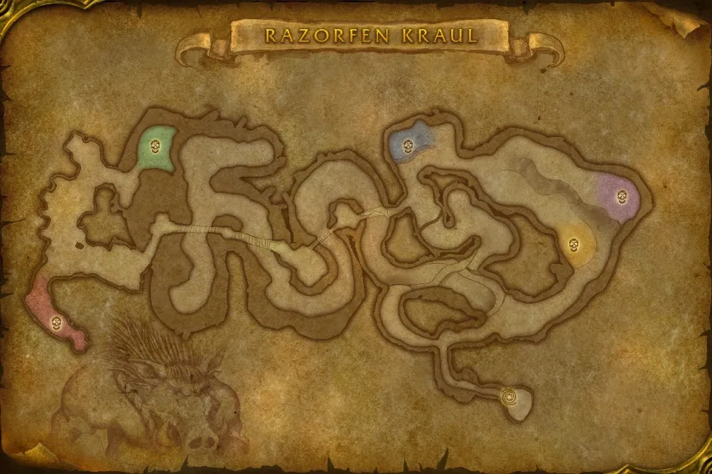 Razorfen Kraul in-game map: Razorfen Kraul