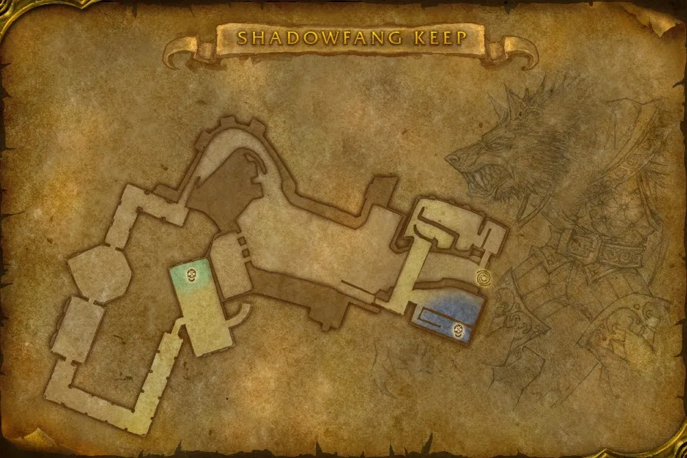 Shadowfang Keep in-game map: The Courtyard